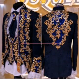Elegant Embroidered Suits Mens Outfit Wedding Groom Tuxedos 3 Pieces Jacket Vest Pants Banquet Party Dresses Ternos Completo