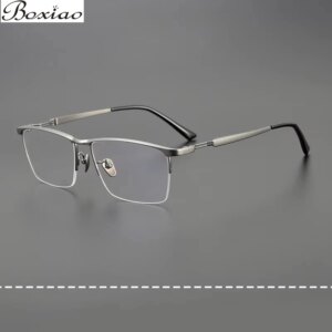 Ultra-light Pure Titanium ARLT5951 Business Men’s and Women’s Half-frame Myopia Glasses Frame Can Be Equipped with Degrees