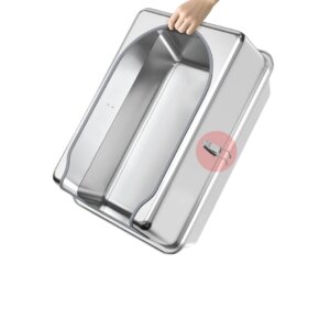 Cross-border stainless steel cat litter box with anti-splash cover Super large top-in toilet Semi-closed anti-belt sand