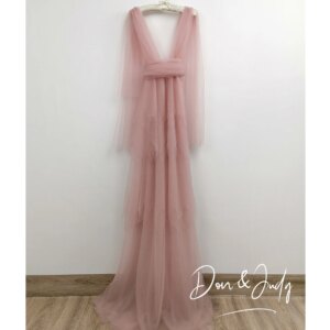 Don&Judy Elegant Maternity Photoshoot Dress Boho Tulle Pregnant Women Wear Babyshower Wedding Evening Dresses Photographic Skirt