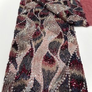 New Listing African Lace Fabric New High Quality Sequins French Heavy Beaded Tulle Laces For Nigerian Wedding Dresses Sewing