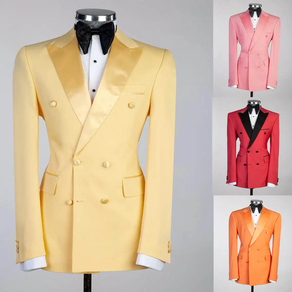 Customized Solid Color Mens Wedding Tuxedos 2 Pieces Prom Party Groom Wear Birthday Photography Formal Outfits