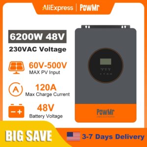 PowMr 6200W Hybrid Solar Inverter 48V 220V Off grid Inverter With MPPT 120A Charger Work Without Battery Parallel Up to 12 Units