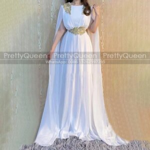 A Line Mother Of The Bride Dresses With Appliques Long Sleeves Cape Cloak Chiffon Jewel Neck Customize Party Prom Dress Formal