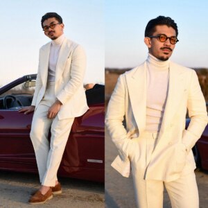 Purity Wedding Men Suits Tailor-Made Fashion Tuxedo 3-Pieces Jacket Pants Blazer Party Singer Double Breasted Groom Customized