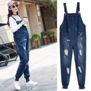 2025 Spring Autumn Jumpsuit Maternity Jeans Pregnant Pants Pregnancy Clothes For Pregnant Women Overalls Roupa Gestante Trousers