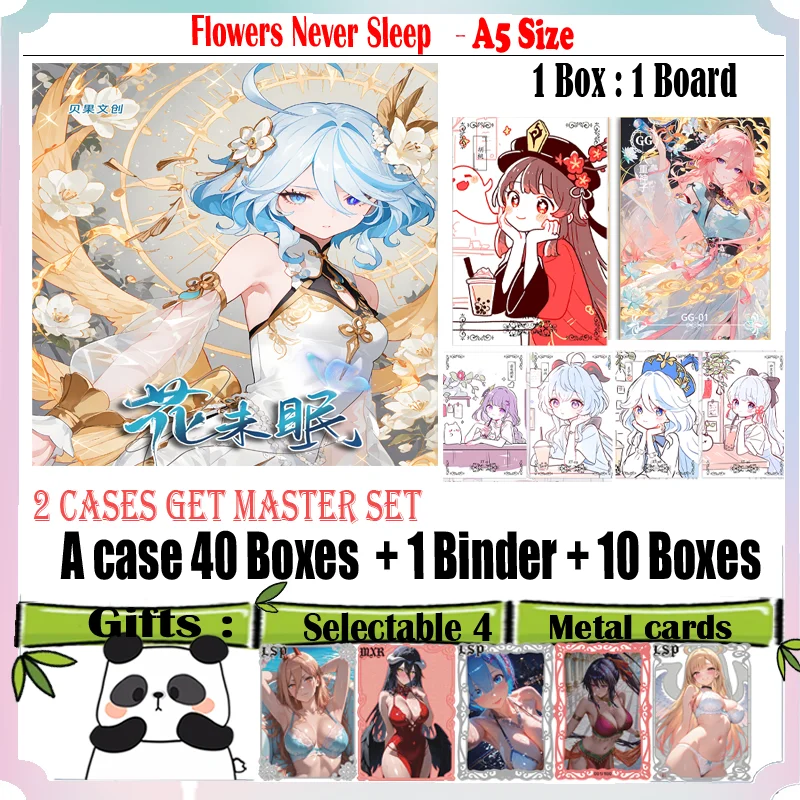 New A5 Size Goddess Card ' Flower Never Sleep ' Hobby Doujin Genshin Collection Card Game Acrylic Board Trade Card Gifts Toys