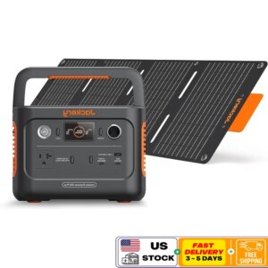 Portable Solar Generator 300 Plus Power Station with 40W Solar Panel 288Wh LiFePO4 Battery 300W AC Outlet Fast Charging