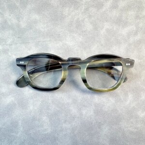 Eyeglass Frames Square Rivets Vintage Antique Handmade Natural Horn Prescription Men’s Glasses Frames Lenses Myopia EyEglasses