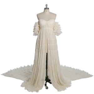 Chiffon Corset Photoshoot Dress Bohemian Maternity Gown for Special Occasions Pregnancy Shooting Dress YEWEN YW231033
