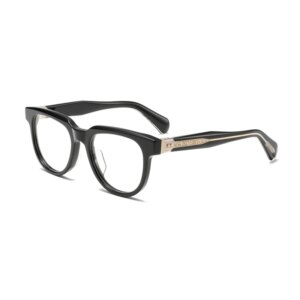 Retro Oval Designer Glasses Unisex – Thick Acetate Frame Anti Blue Light Computer Eyeglasses Luxury Trendy Black Optical Frames