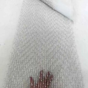 African Lace Fabric 2025 Sequins Beaded Embroidery Groom Nigerian Bridal High Quality French Tulle Lace Fabric For Wedding WS