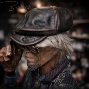 Niche Designer Handmade American Retro Hat Men’s Real Cowhide Distressed Oil Dyed Octagonal Cap Amekaji Wear Match Beret Women