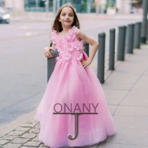 JONANY stylish Flower Girl Dress Sleeveless Appliques Custom Made Birthday Pageant Communion Robe De Demoiselle Wedding Party