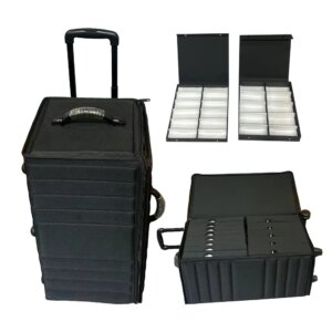 Eyeglass EVA Suitcase for 192 Optical Frame or 100 Sunglass with Retractable Puller Wheels
