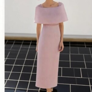 Beading Pearls Bow Satin Sheath Ankle Length Wedding Guest Party Dress Plus Size Vestidos Mother Of The Bride Dresses