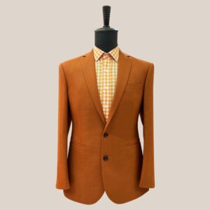 Men’s Slim Fit Korean Version Fashionable and Elegant Orange Suit Formal Professional Suit