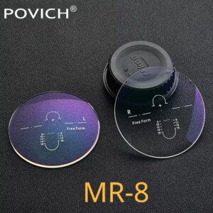 1.61 MR-8 Ultra Tough HD Aspherical Anti-Blue Light Photochromic Rimless Glasses Progressive Multifocal Lens 1 Pair