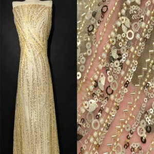 Luxury Embroidery African Handmade Beads Lace Fabric 2024 Goom Nigerian French Sequins Net Lace Fabrics For Wedding Party Sew Sh