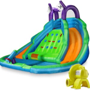 Bounce House for Kids with Climbing Wall, Water Slide, and Pool – Includes Blower