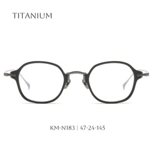 Japan Trendy Oval Glasses Titanium Frame Neutral Prescription Eyeglass for Myopia & Reading Retro Designer Optical Eyewear Black