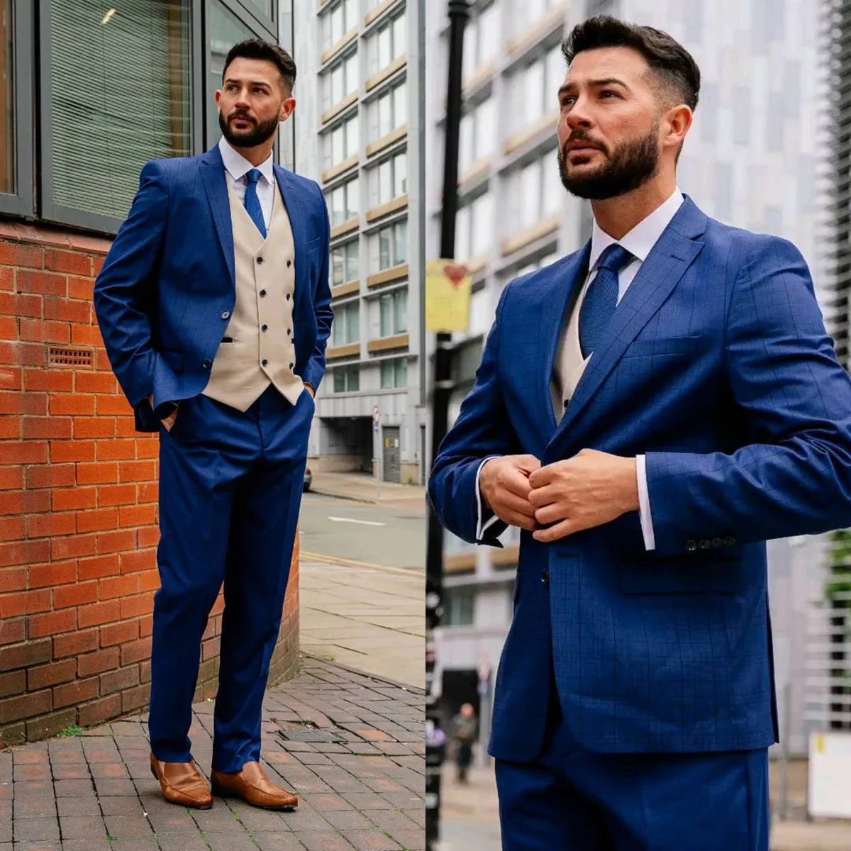 Classic Wedding Men Suits Slim Fit Tailor-Made Business Suits Groom 2-Pieces Coat Pant Formal Occasions Party Singer Customized
