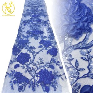 New French Sequins Handmade 3D Floral Beaded Mesh Lace, Pretty Popular African Wedding Women’s Fabric, Party Dress Sewing