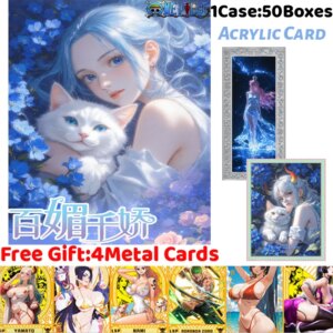 Orange Card Culture One Piece Diamond Acrylic Collection Card Box Magic High Energy Limited Anime Card Kids Gifts