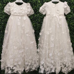 Luxury Lace Baby Christening Gowns Appliques Crystal Sash Girls Baptism Customized Newborn Kids Birthday First Communion Dresses