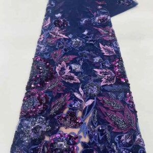 Hot Sale Wedding Party Fabric Hot Sale Africa 5Y Party Dress Series Handmade Embroidery Beads Net Lace Luxury Sequins for Women