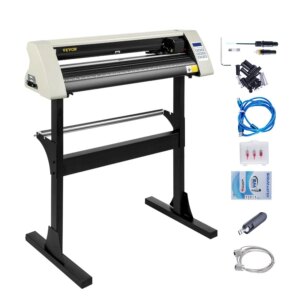 Vinyl Cutter Machine 28 Inch Paper Feed Cutting Plotter Bundle Adjustable Force Speed Vinyl Printer LCD Display Windows Compat