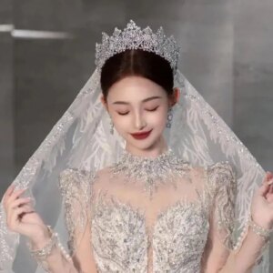 Crown Headdress Baroque Simple Main Wedding Headdress New High-End Luxury Elegant Birthday Crown