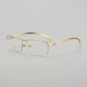 Belight Optical Nature Horn 360 Degree Rotate Design Pure Titanium Full Rim Frame Men Prescription Eyeglasses PL1112