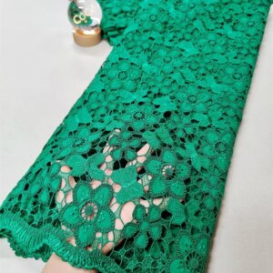 African Chiffon Lace Fabric 2025 High Quality Lace Material Nigerian French African Green Lace Fabrics For Women Party 5 A1144-1