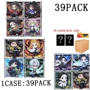 Demon Slayer Wholesales Character Collection Cards Booster Box Refrigerator Stickers Cute Kids Toys Playing Cards Table Games