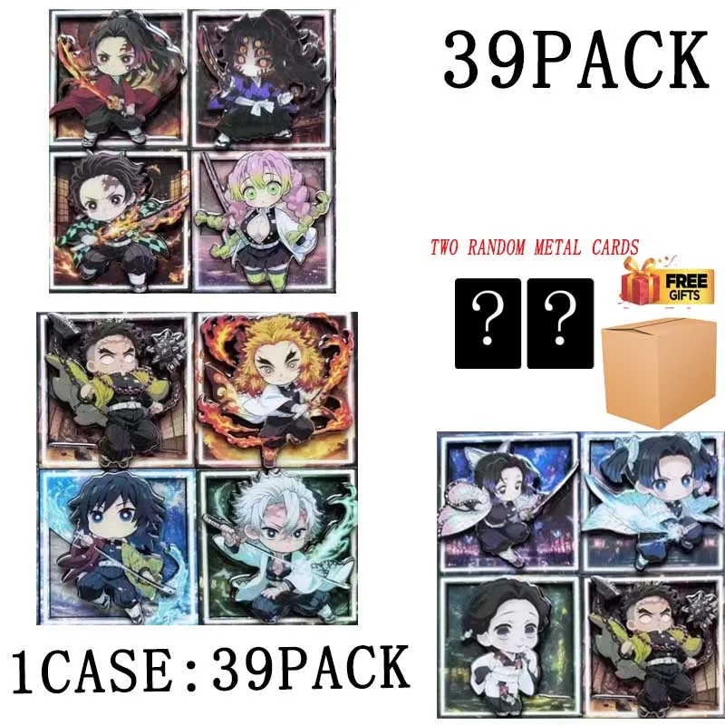 Demon Slayer Wholesales Character Collection Cards Booster Box Refrigerator Stickers Cute Kids Toys Playing Cards Table Games