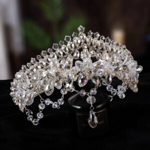 High-Grade Korean Wedding Beautiful Super Crown Wedding Headdress Adult Birthday Crown