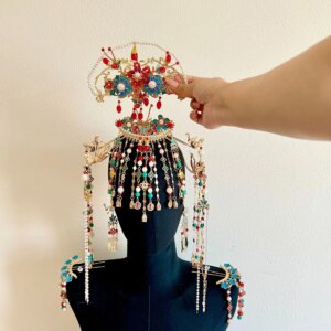 National Style Woman’s Ornament Hairpin Archaistic Headdress Tassel Han Chinese Clothing Hair Accessories Clasp Studio Makeup