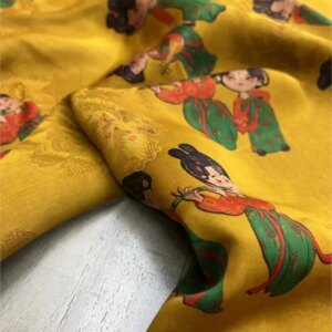 High Ding ginger yellow base perforated floral gauze red fabric top strappy coat