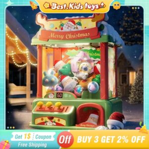 Christmas Large Doll Machine Coin Operated Play Game Claw Catch Machine Egg Twisting Kids Merry Christmas Interactive Toys Gifts