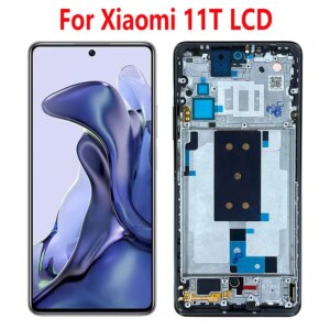 6.67”Original AMOLED For Xiaomi 11T LCD Display Screen Touch Panel Digitizer Replacement Parts For Xiaomi 11T Pro With Frame
