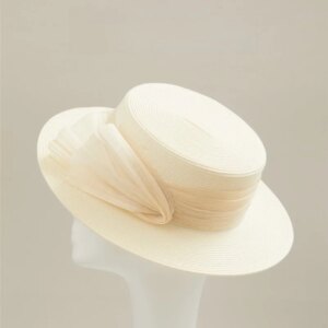 Summer hat wide brim flat top sunshade display face small very windy seaside holiday