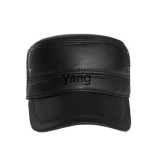 LMM high-end leather baseball cap men’s middle-aged and elderly youth hat winter dad sheepskin ear protectors