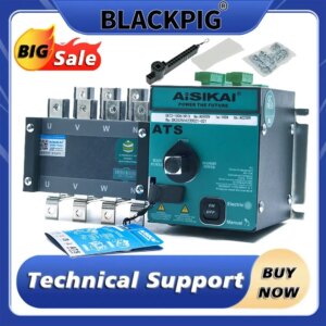 100% New Aisikai 4P 100A 160A 250A 630A ATS Dual Power Automatic Transfer Switch Control Module Circuit Breaker Generator Parts