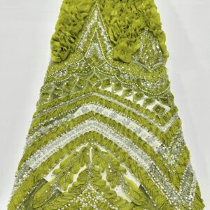 5 Yards French 3D Sequins Beaded Tulle Lace Fabrics High Quality African Lace Fabrics Luxury Sequins For Evening Dress