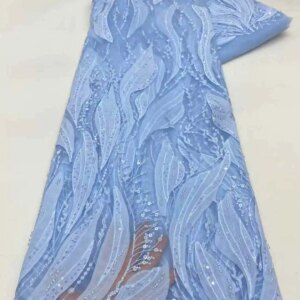 Luxury African Sequin Beaded Lace Fabric 2025 High Quality Groom Nigerian Wedding Bridal Embroidery French Tulle Sewing