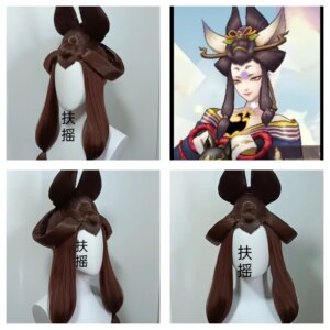 Styled Onmyoji Cos Wig Ancient Style Hair Set Heat Resistant Synthetic Hair Cosplay Wigs for Halloween Party Performance