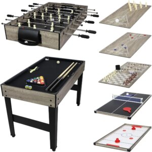 10-in-1 Game Table – Combination Multi-Game Table with Billiards, Push Hockey, Foosball, Ping Pong, Chess, Checkers, Backgammon