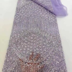 African Beaded Lace Bridal Fabrics Luxury 2025 High Quality French Beads Nigerian Sequins Tulle Material For Wedding Party Women