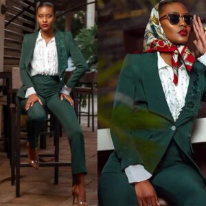 Vintage Mother Of The Bride One Button Blazer Suits Floral Appliques Formal Office Lady Suit Lady Graduation Outfits Customized